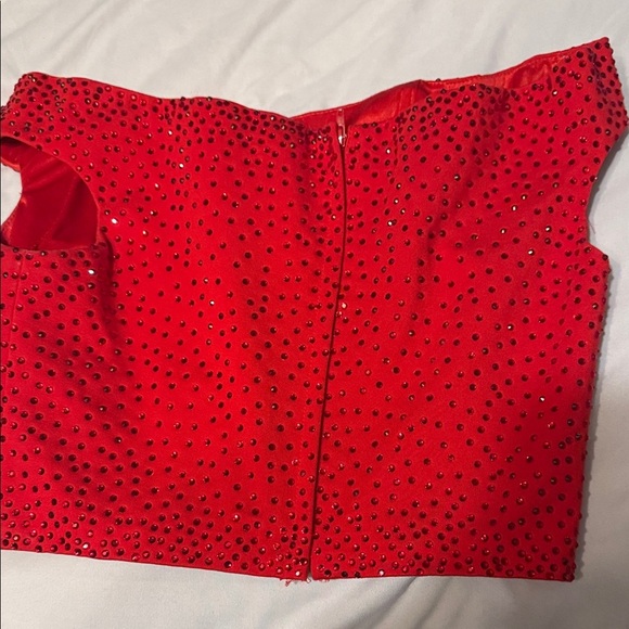 Sherri Hill Red High Low Dress studded shorts for prom - SHORTS Glam - Picture 15 of 16